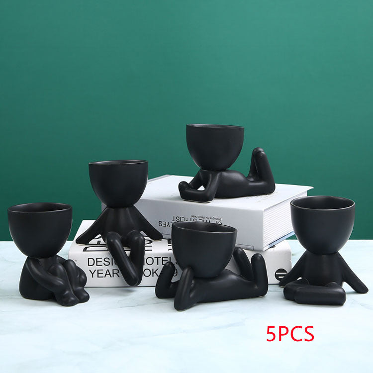 Vase Succulent pour Petites Personnes en Céramique Maison, Art Créatif de Bureau, Décoration d'Artisanat