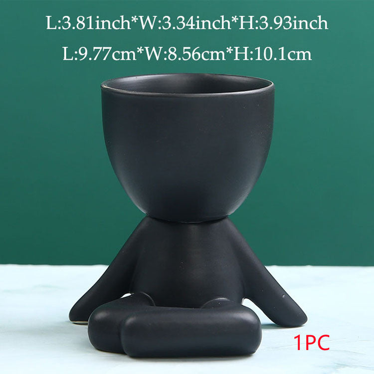 Vase Succulent pour Petites Personnes en Céramique Maison, Art Créatif de Bureau, Décoration d'Artisanat