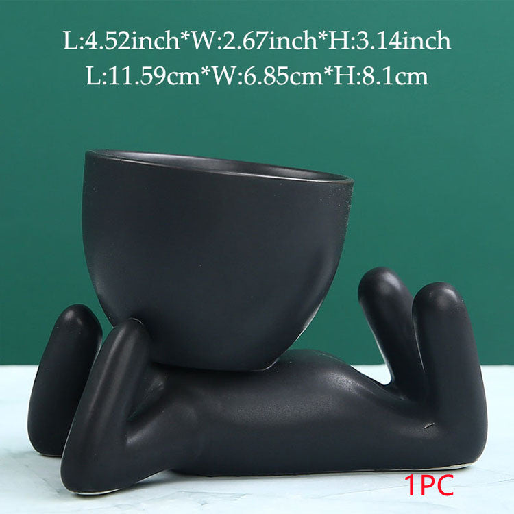 Vase Succulent pour Petites Personnes en Céramique Maison, Art Créatif de Bureau, Décoration d'Artisanat