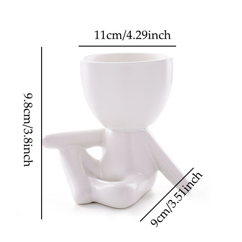 Vase Succulent pour Petites Personnes en Céramique Maison, Art Créatif de Bureau, Décoration d'Artisanat