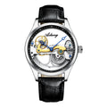Montre mécanique automatique créative pour homme avec cadran ajouré et bracelet en silicone