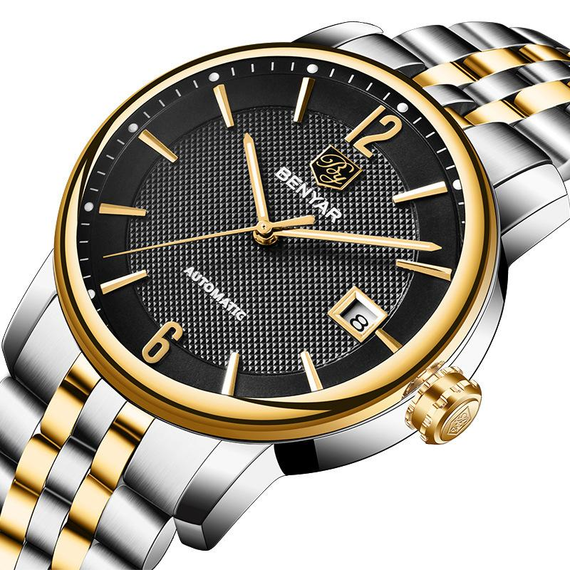 Montre mécanique tendance mode homme modèle 5144 à rayures élégantes