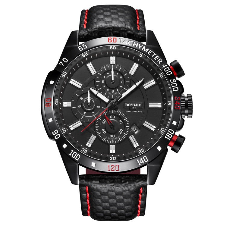 Montre Homme Sports Affaires Multifonction Grand Calendrier Lumineuse Étanche Mécanique Vibrante