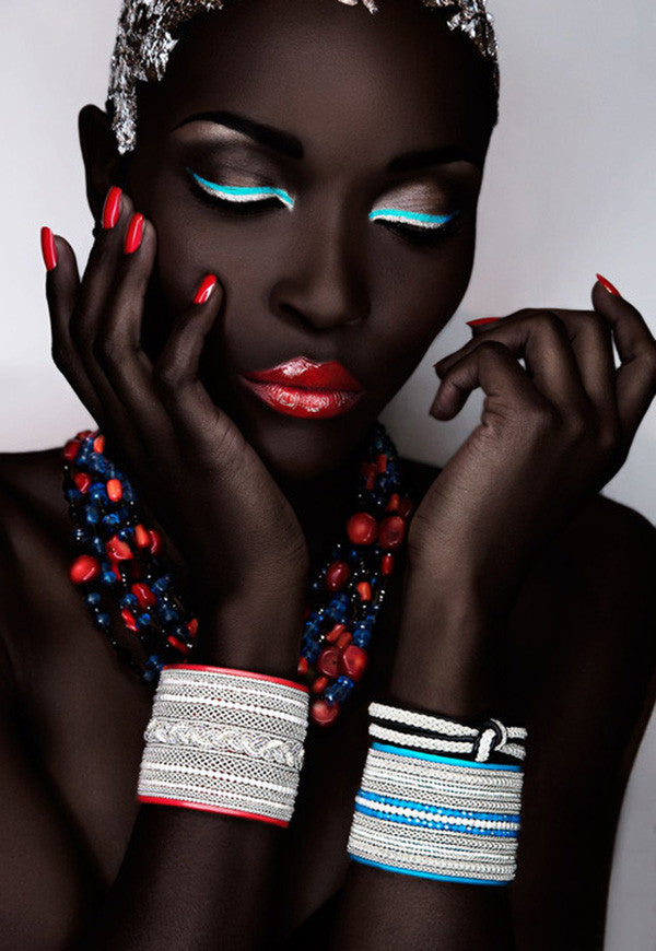 Peinture sur toile à impression haute définition femme or noir