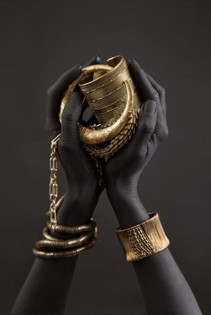 Peinture sur toile à impression haute définition femme or noir