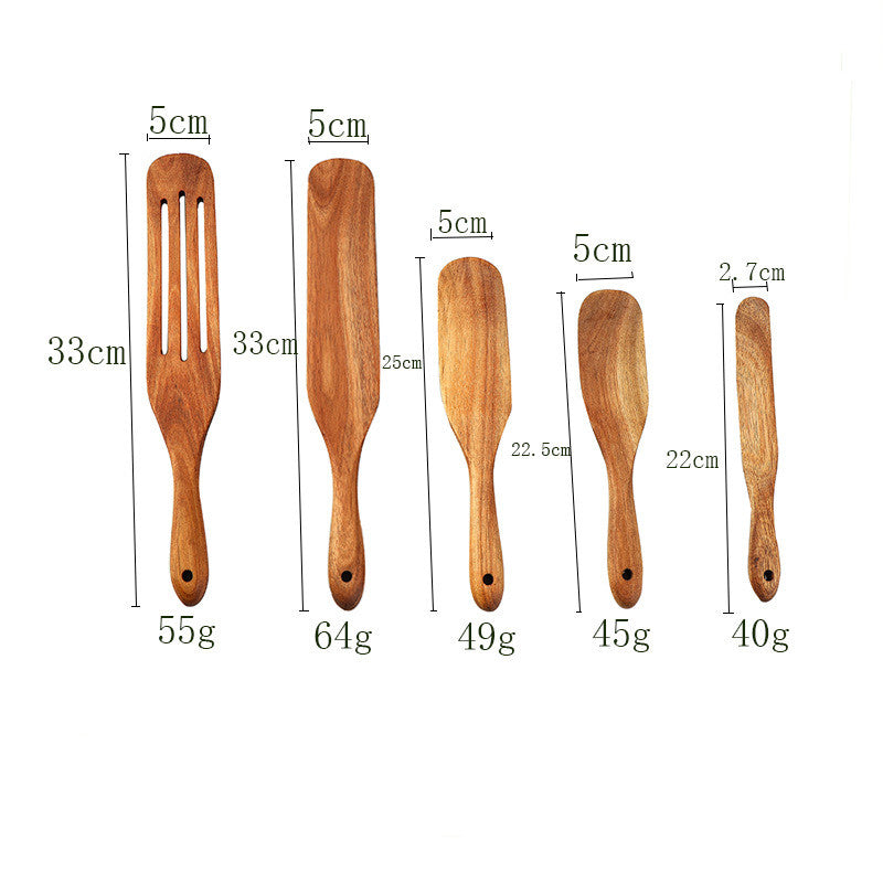 Ensemble d'ustensiles de cuisine en bois Spatule Teck Acacia