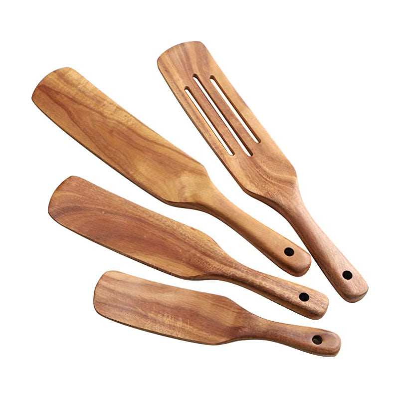Ensemble d'ustensiles de cuisine en bois Spatule Teck Acacia