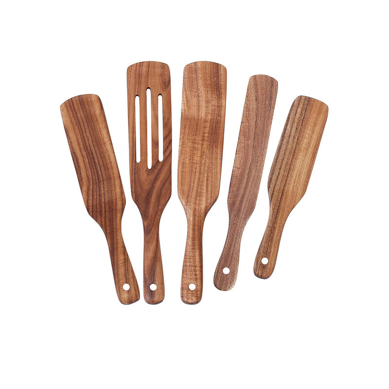 Ensemble d'ustensiles de cuisine en bois Spatule Teck Acacia
