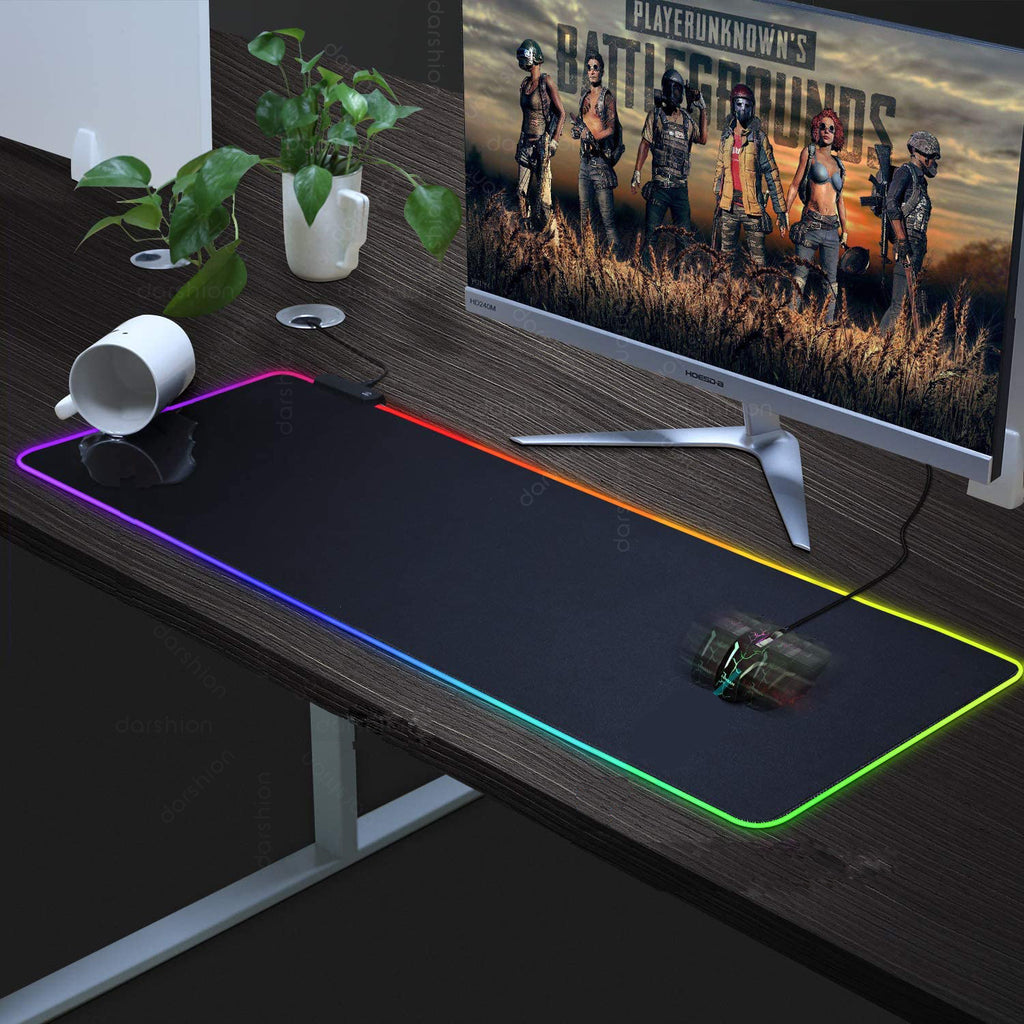 Tapis de Souris RGB Lumineux Symphonie LED en Caoutchouc Antidérapant pour Jeu