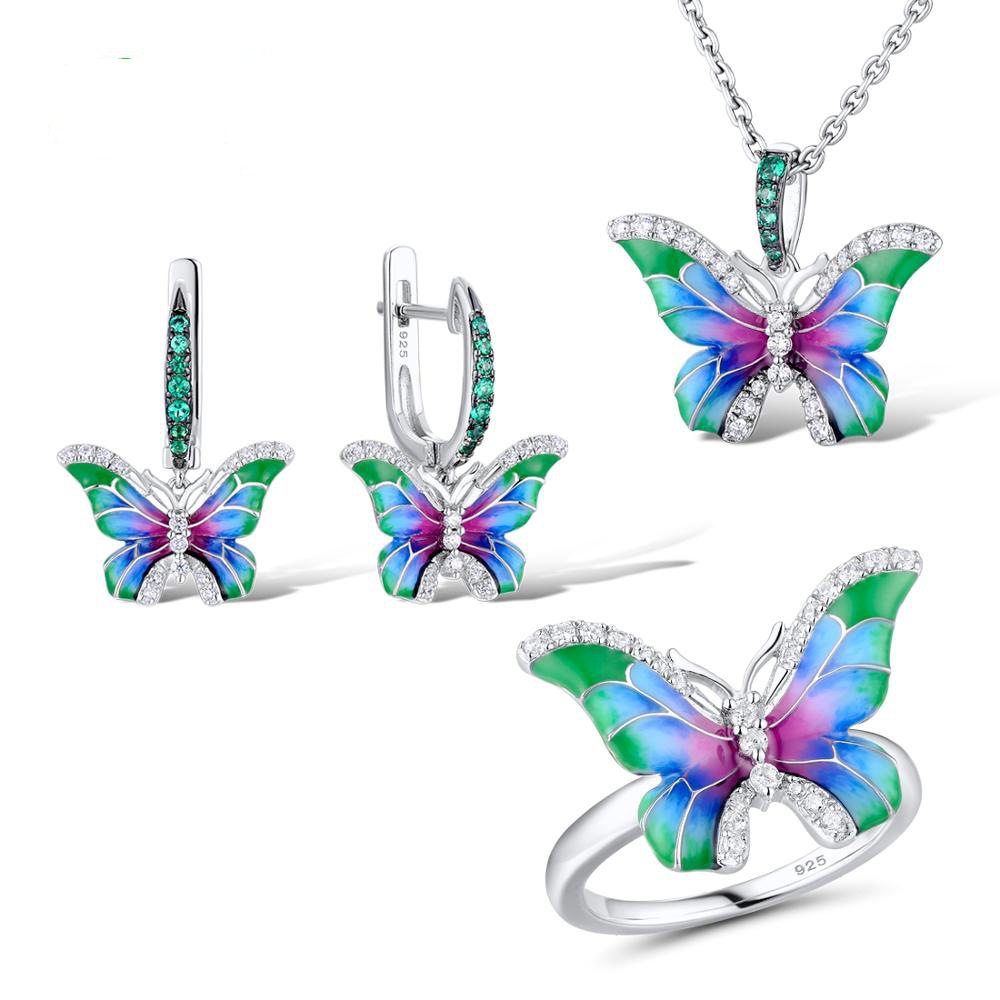 Ensemble de peintures émaillées colorées pour bague papillon en époxy
