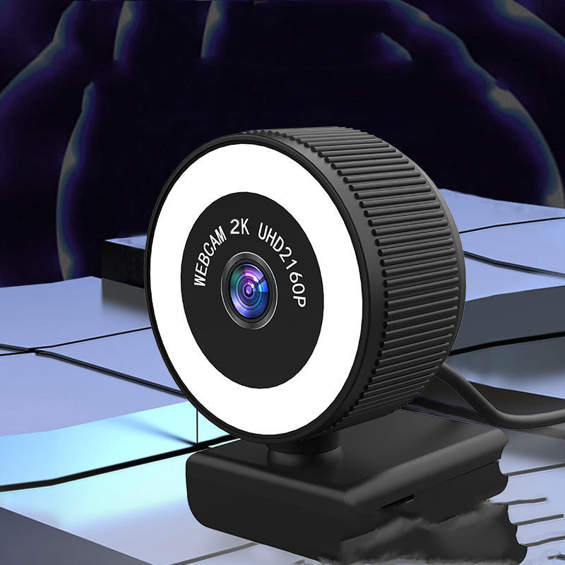 Nouvelle Webcam de Streaming 2K 1080p avec Autofocus HD et Microphone Intégré, Couvre-Objectif Inclus
