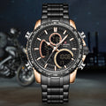 Montre quartz multifonction pour homme style affaires, électronique, étanche