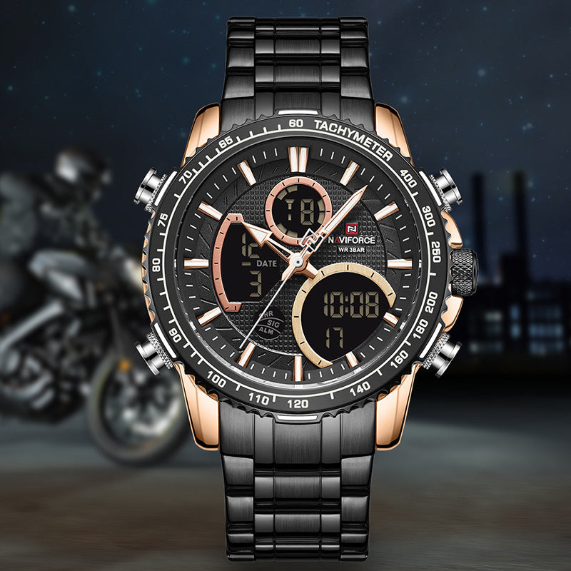 Montre quartz multifonction pour homme style affaires, électronique, étanche