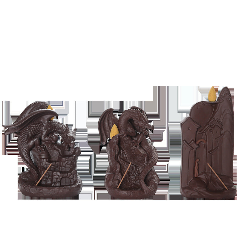 Brûleur d'encens en céramique Zisha Ornements Dragon Volant Brûleur d'encens Montagne d'Eau