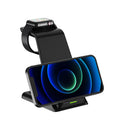 Chargeur sans fil vertical 3-en-1 15W à double bobine, support de bureau rapide