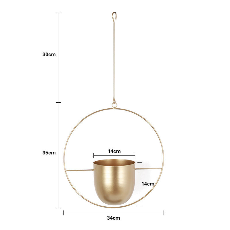 Pot de fleurs suspendu en fer style nordique simple créatif décoration de plante hydroponique luxe léger personnalisé orchidée suspendue