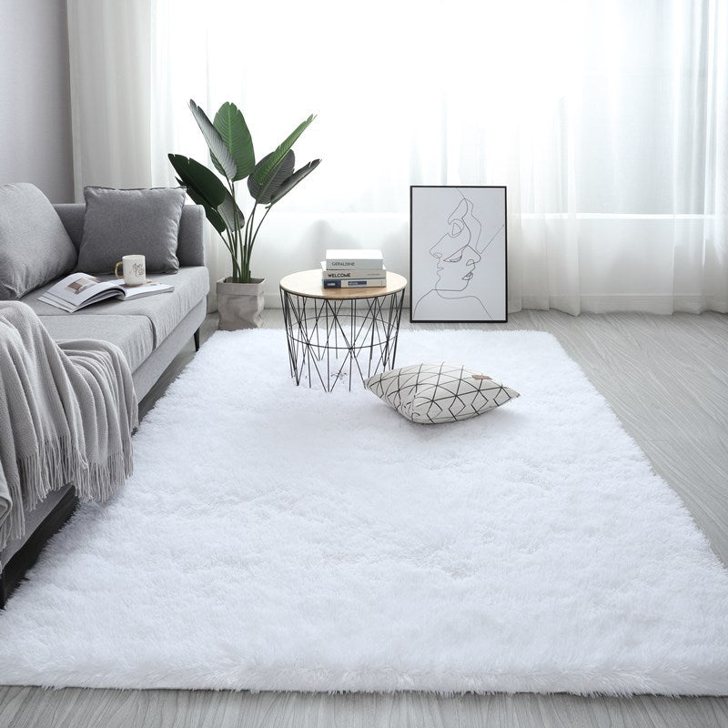 Tapis Nordique Moelleux Rectangle Grand Format Antidérapant Doux Blanc Rouge 13 Couleurs