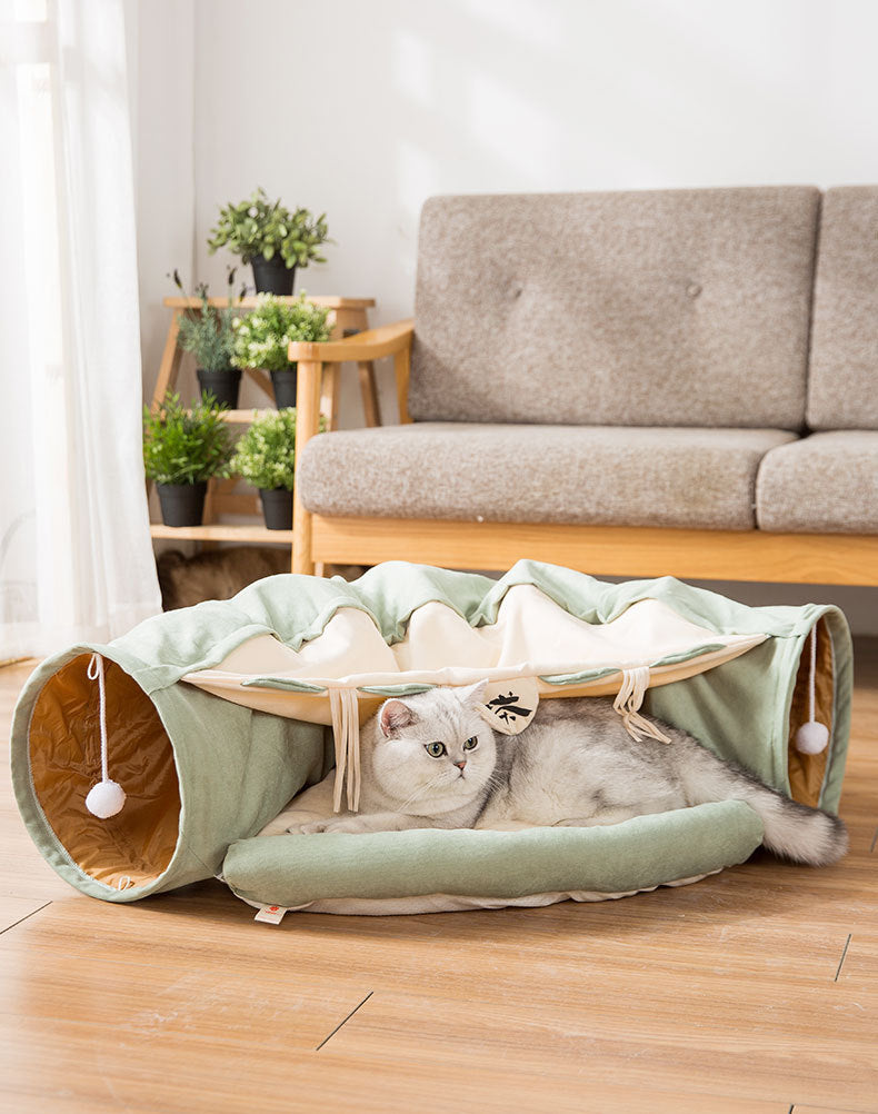 Tunnel pour Chat Pliable, Résistant et Lavable, Tunnel Jouet Amusant