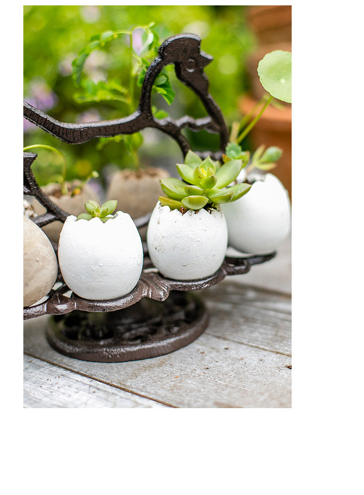 Support à œufs en fonte rétro décoration de cuisine ornements coq Américain Country stockage plateau à œufs