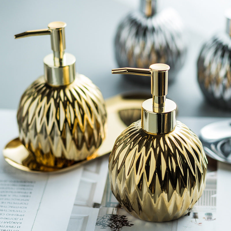 Bouteille de Gel Douche Désinfectant Haut de Gamme Style Américain en Céramique
