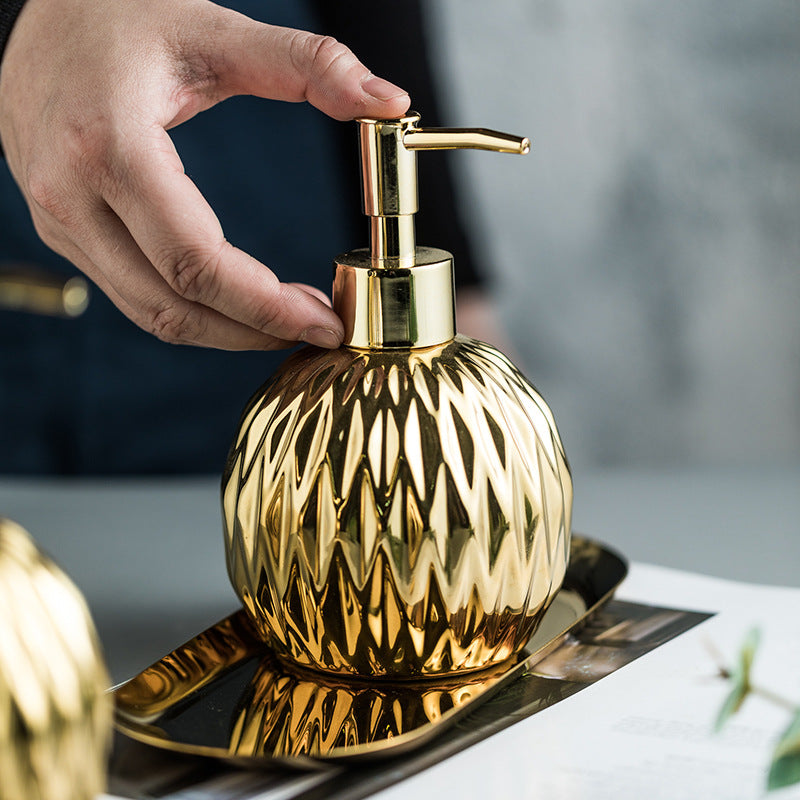 Bouteille de Gel Douche Désinfectant Haut de Gamme Style Américain en Céramique