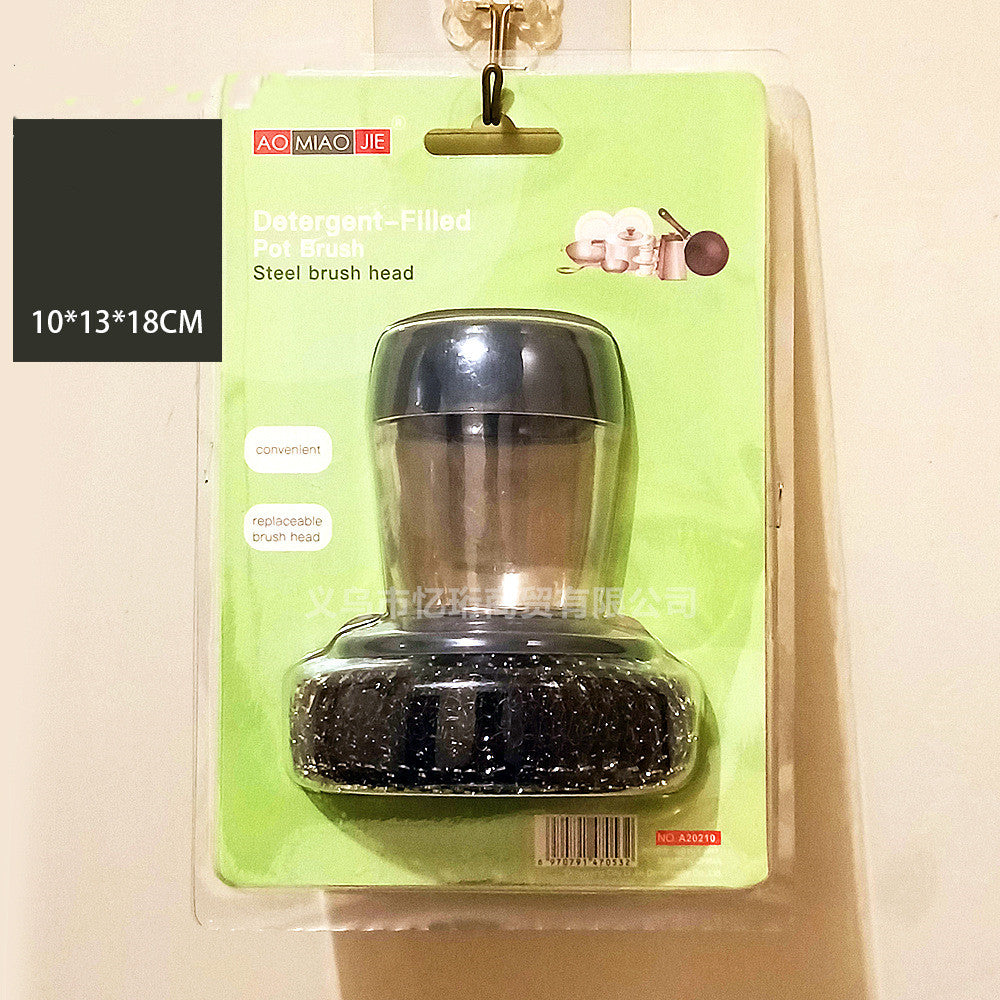 Brosse à Main avec Distribution de Savon pour Cuisine - Outil Nettoyant Poussoir 80 caractères