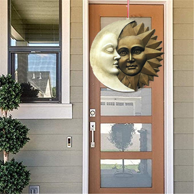 Décoration Murale Extérieure Simple et Créative Soleil et Lune