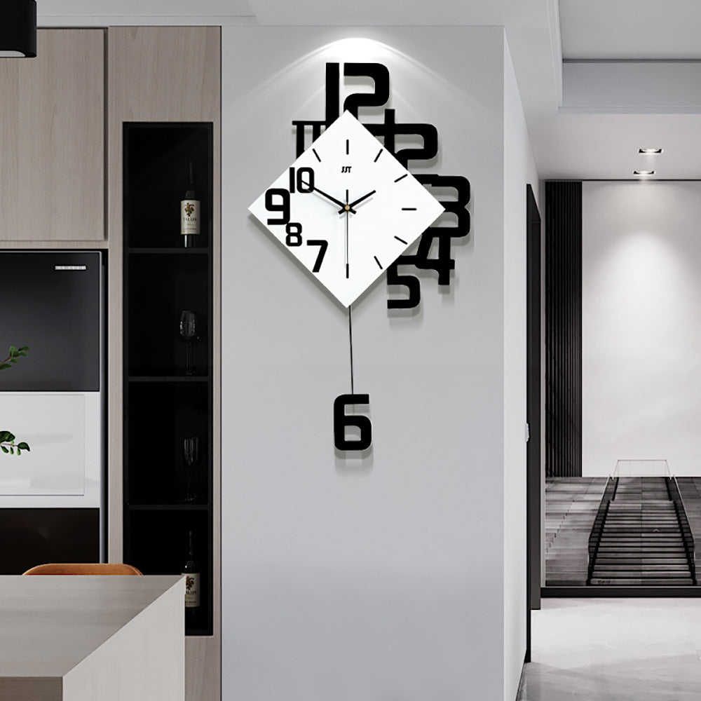 Horloge murale numérique personnalisée - style fashion en bois, horloge décorative et créative