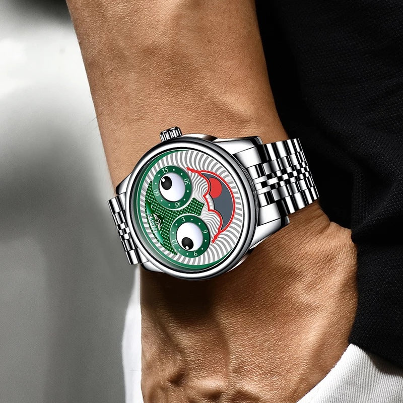 Montre mécanique étanche pour homme avec design clown, élégante et robuste