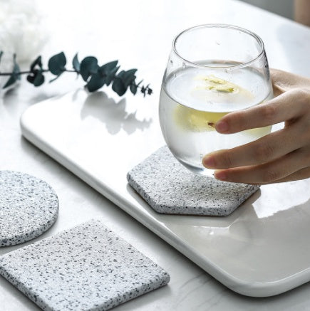 Sous-verre en céramique à motif granite pour tasse de thé