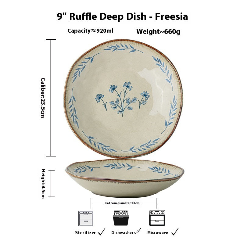 Assiette Creuse Irregulière en Céramique de 9 pouces