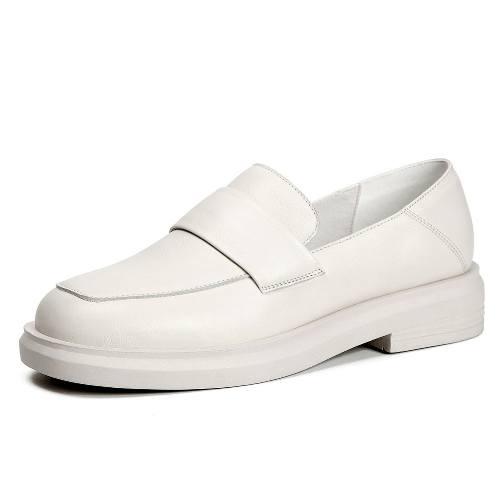 Mocassins en cuir britannique pour femmes, élégants, confortables et polyvalents