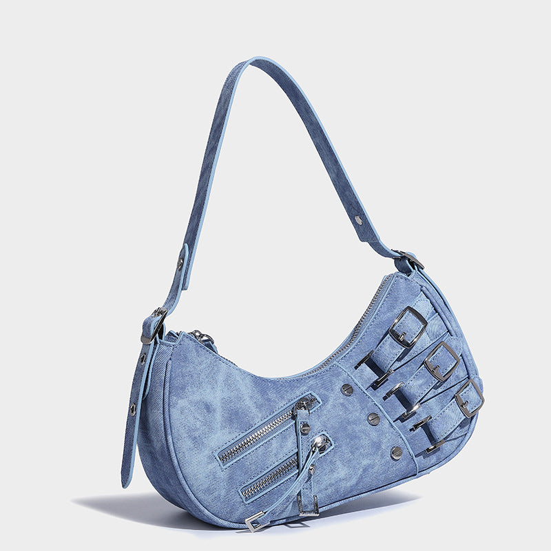 Sac d'aisselle en denim style rétro américain