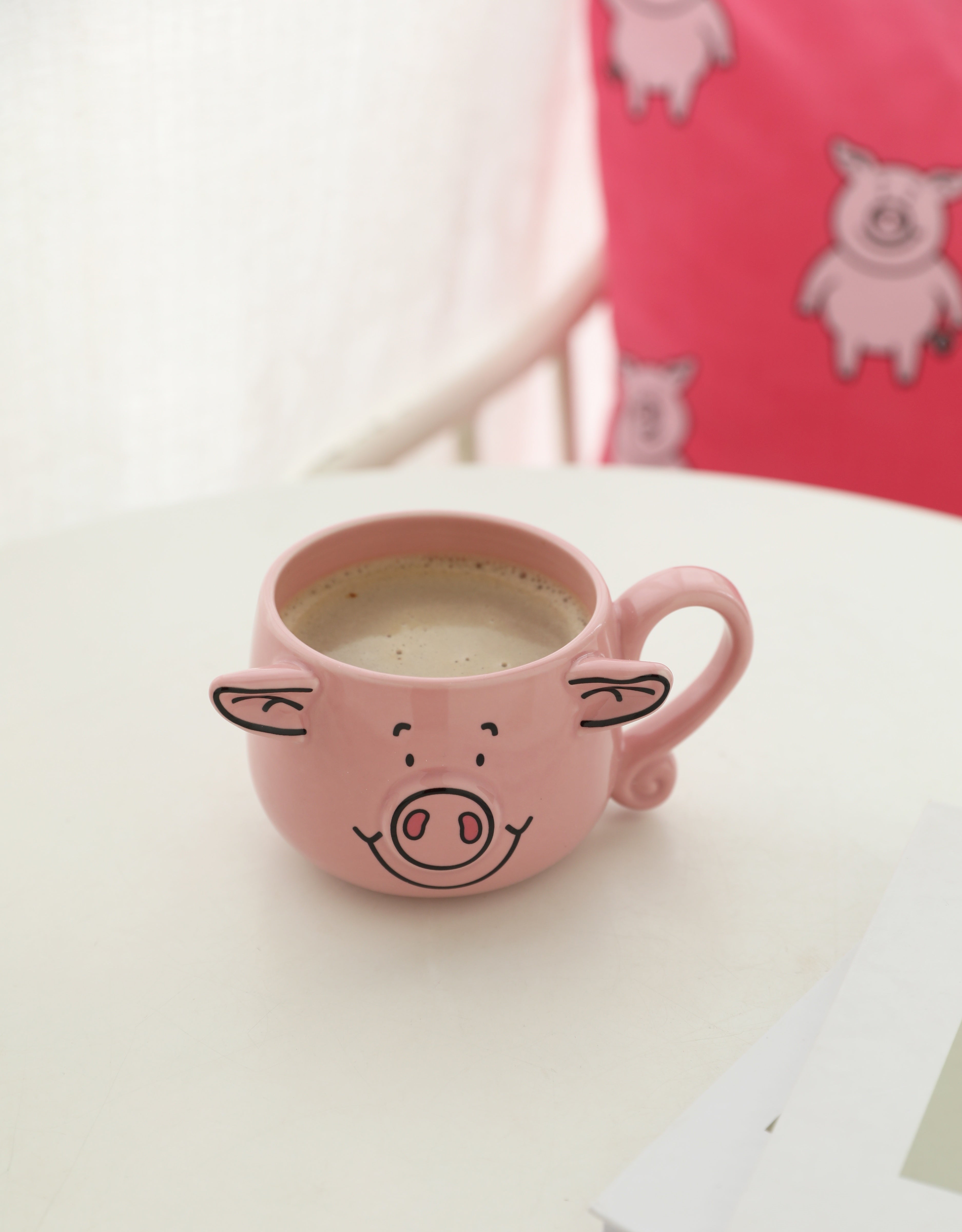 Mug en céramique cochon avec oreilles suspendues