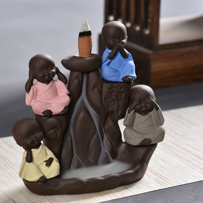 Brûleur d'encens à écoulement inversé décoration