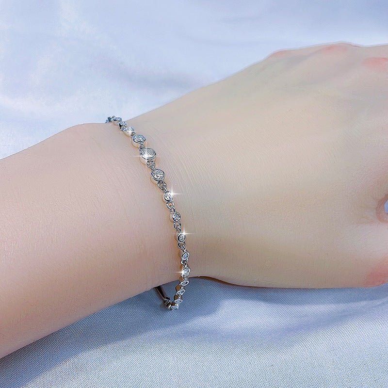 18 Gold Plated Diamond S925 Sterling Silver Bracelet - IVOIRART.COM