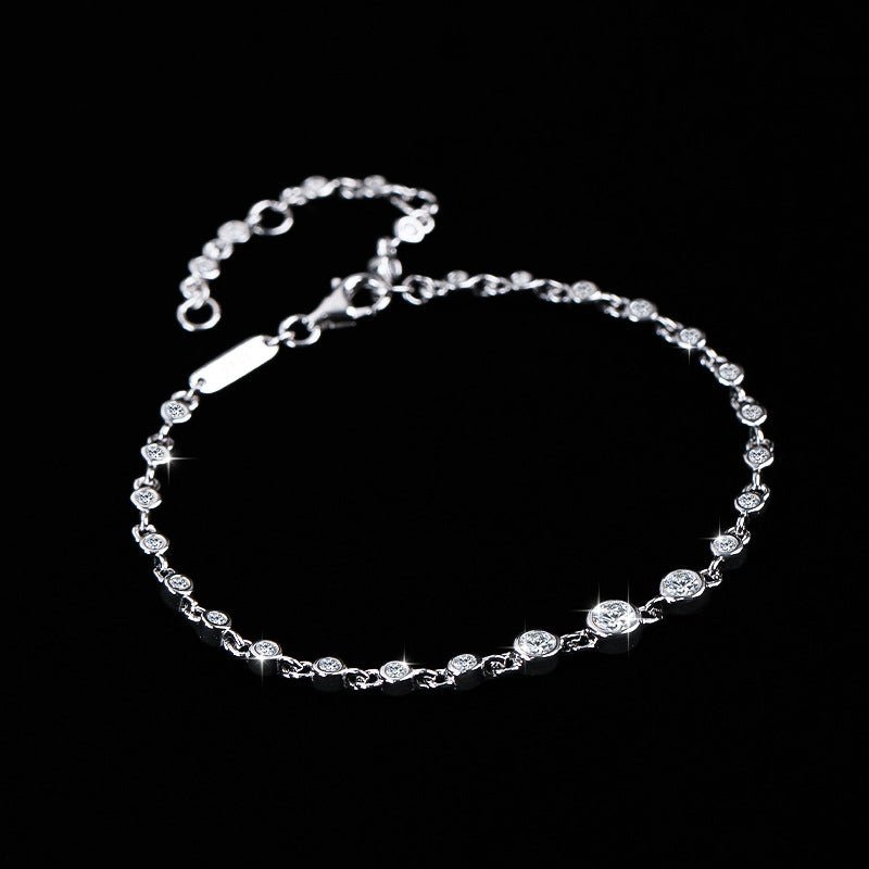 18 Gold Plated Diamond S925 Sterling Silver Bracelet - IVOIRART.COM