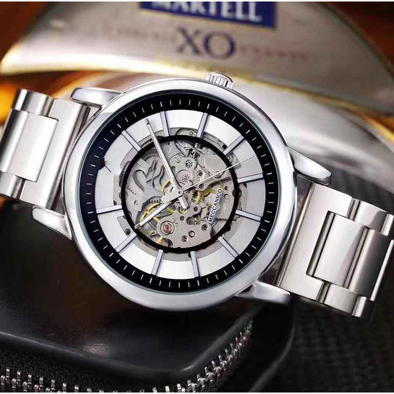 Montre automatique mécanique étanche pour hommes avec verre saphir et acier inoxydable 43 mm