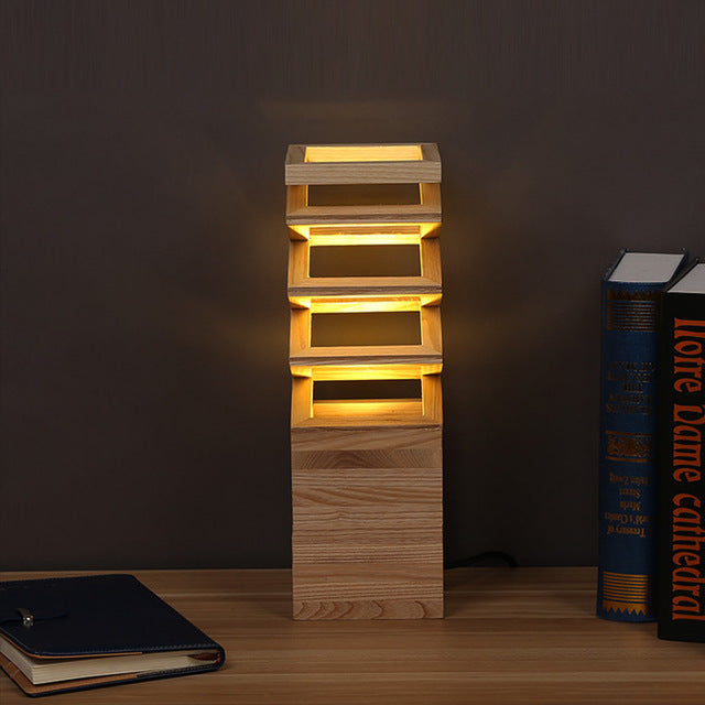 Lampe de table créative en bois massif, style européen, grande taille 120x120