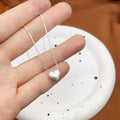 Collier Chaîne Sautoir Coeur Mat 999 Argent Sterling, Style Élégant et Fin