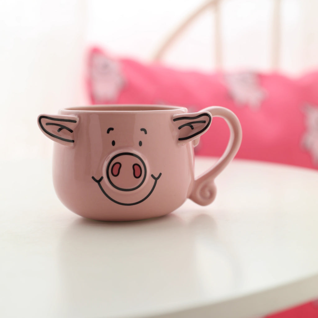 Mug en céramique cochon avec oreilles suspendues