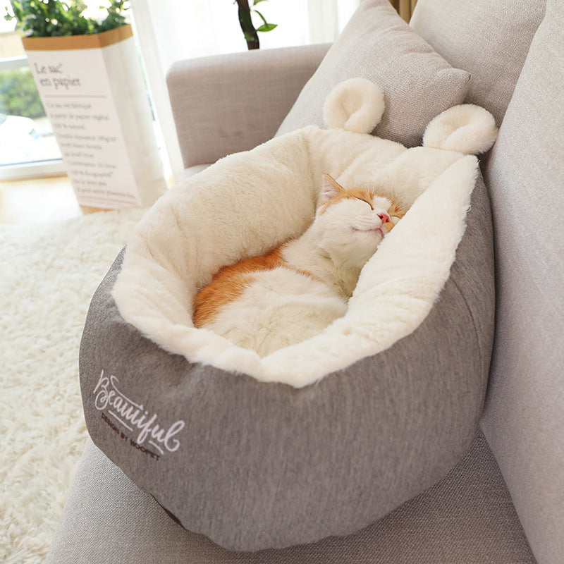Niche Douillette Chauffante pour Chien, Sac de Couchage Confortable pour Chiot, Coussin Tissu Coton