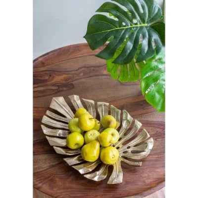 18.9x13.4x1.4 Gold Monstera Leaf Wall DEcor - IVOIRART.COM
