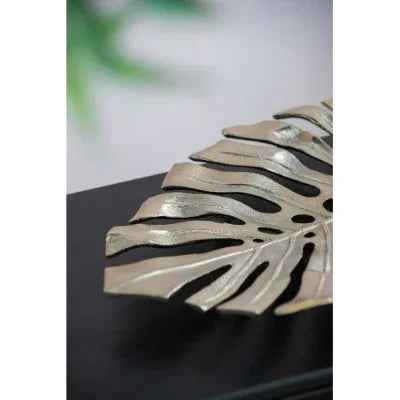 18.9x13.4x1.4 Gold Monstera Leaf Wall DEcor - IVOIRART.COM