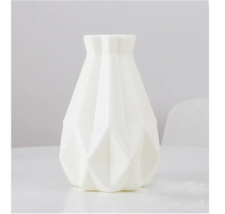 Vase décoratif en plastique PE anti-chute avec finition émaillée imitation porcelaine