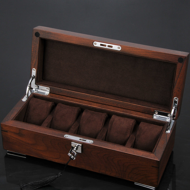 Élégante boîte à montre en bois d’orme pour ranger vos montres avec style