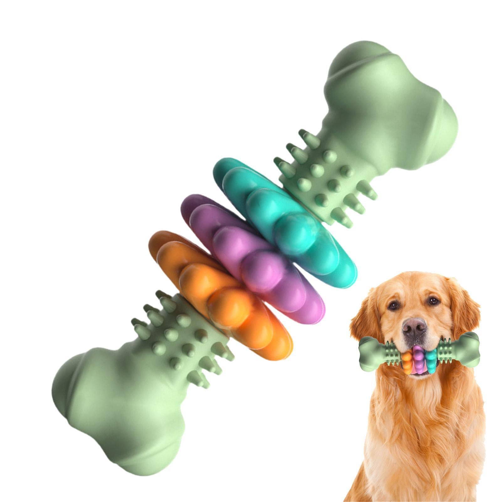Jouet à mâcher pour chien en forme d'os résistant TPR indestructible pour dents
