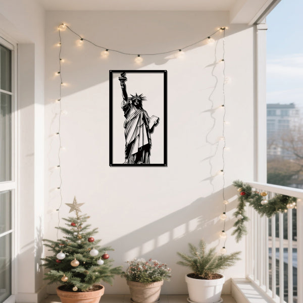 CIFbuy Vintage Statue Of Liberty Metal Sculpture NYC Skyline Wall Art Patriotic Decor For Living Room Office Home