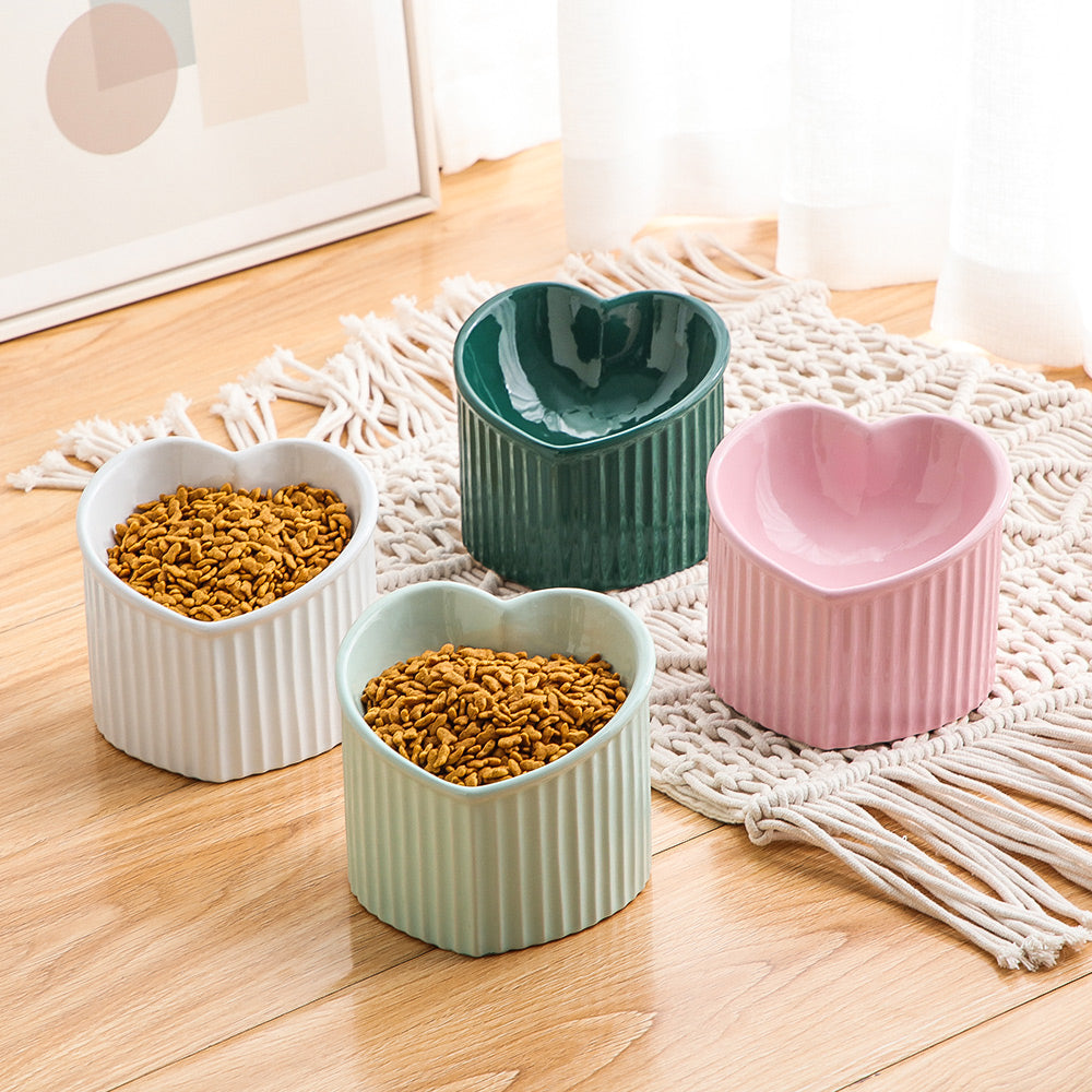 Bol en céramique pour animaux avec bord incliné, pratique et durable pour usage quotidien intérieur