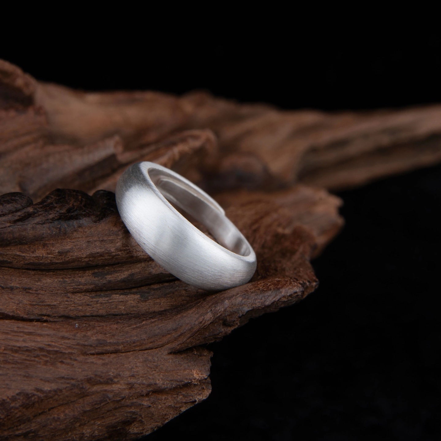 Bague Ouverte Brossée en Argent Sterling 999, Style Minimaliste et Tendance, Parfaite pour le Quotidien, les Rendez-vous et Cadeaux, Idéal pour la Saint-Valentin